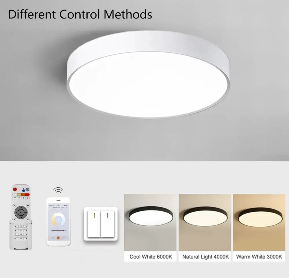 Adjustable Aluminum LED Ceiling Light White 24-100W