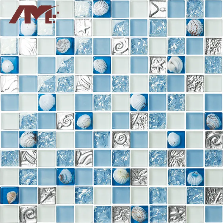 Blue Glass Mosaic Tile 300x300mm 8mm Thick