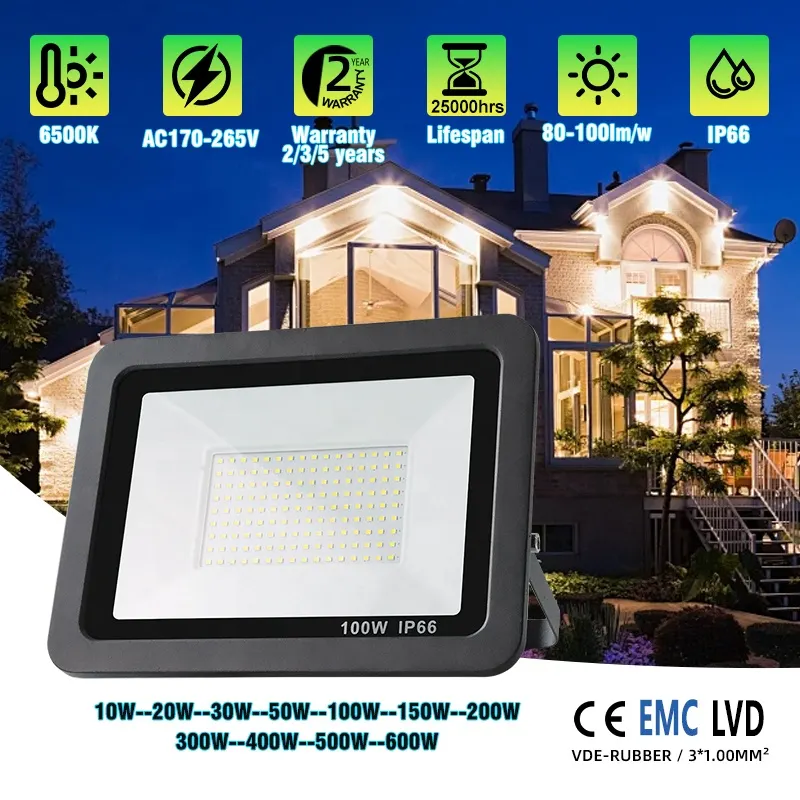 Aluminum LED Floodlight 150-500W IP66 170-265V