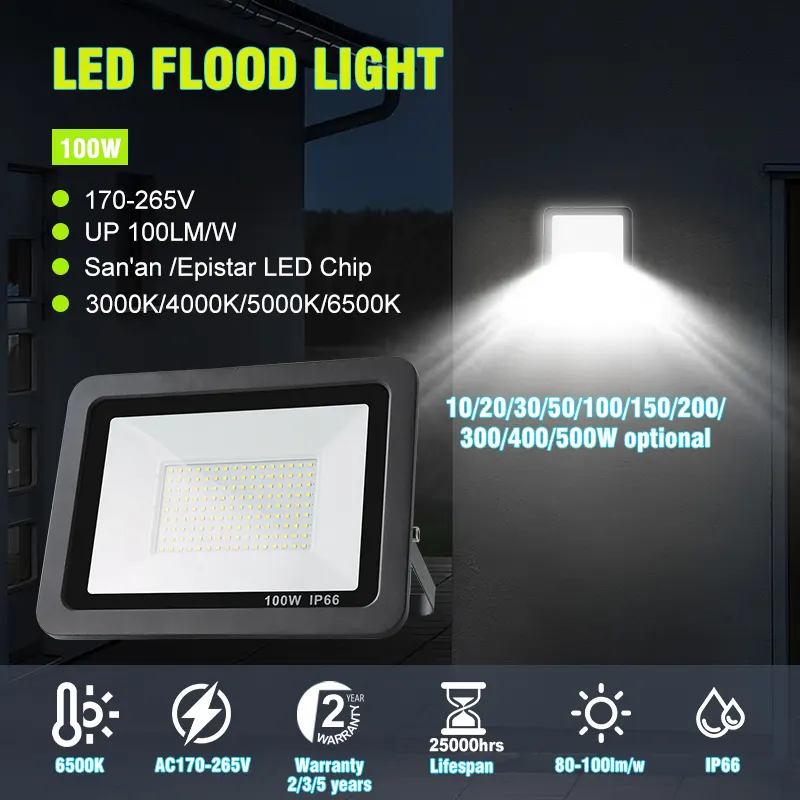 Aluminum LED Floodlight 50-300W 12V IP66