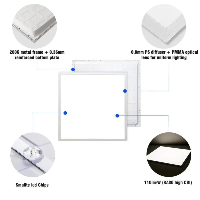 40W Square LED Panel Light 600x600mm IP44