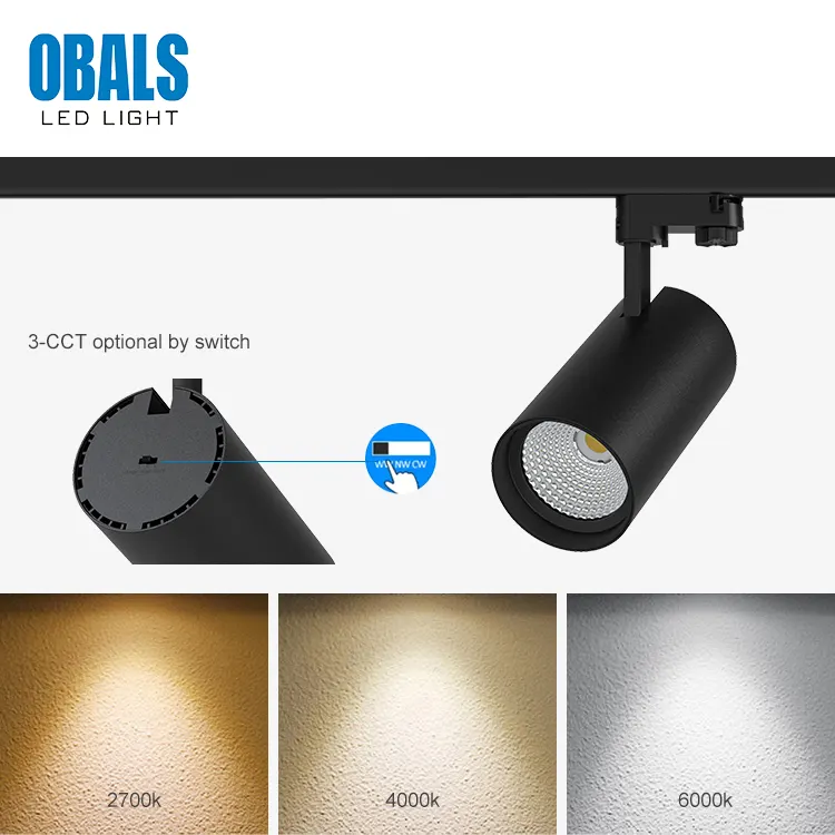 Adjustable Aluminum COB LED Track Spotlight 30-40W