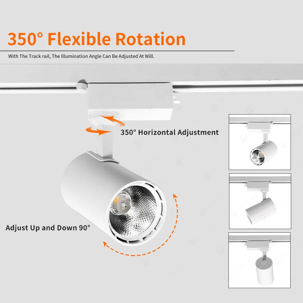 Adjustable Aluminum COB LED Track Spotlight 10-30W