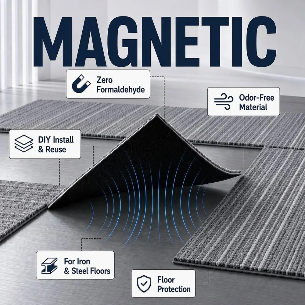 Magnetic-Backed Printed Carpet Tile 50x50cm