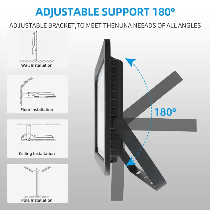 Adjustable Dimmable Aluminum RGBW LED Floodlight 10-200W IP65