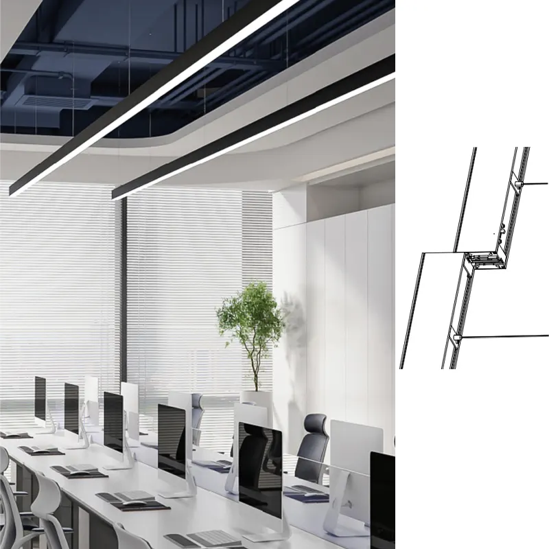 Adjustable Aluminum Linear LED Light Fixture 612x55x75mm 18-45W