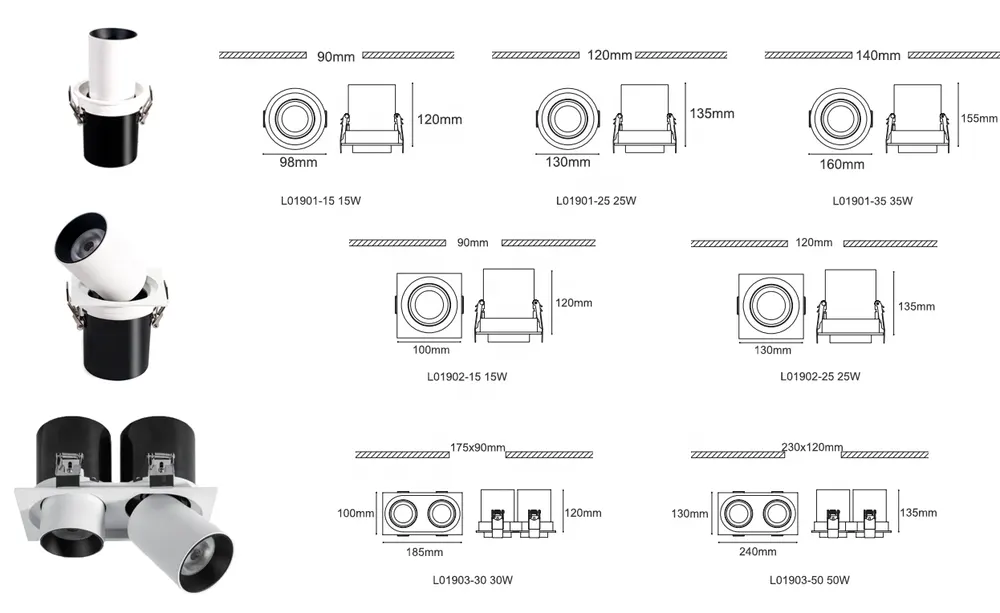Aluminum LED Downlight 12W For Indoor Ceiling Lighting
