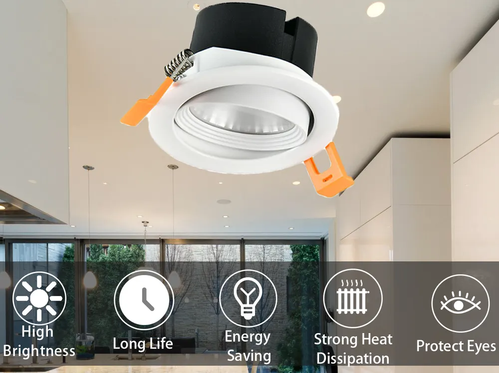 Anti-Glare Rotatable Round COB LED Downlight 5-12W