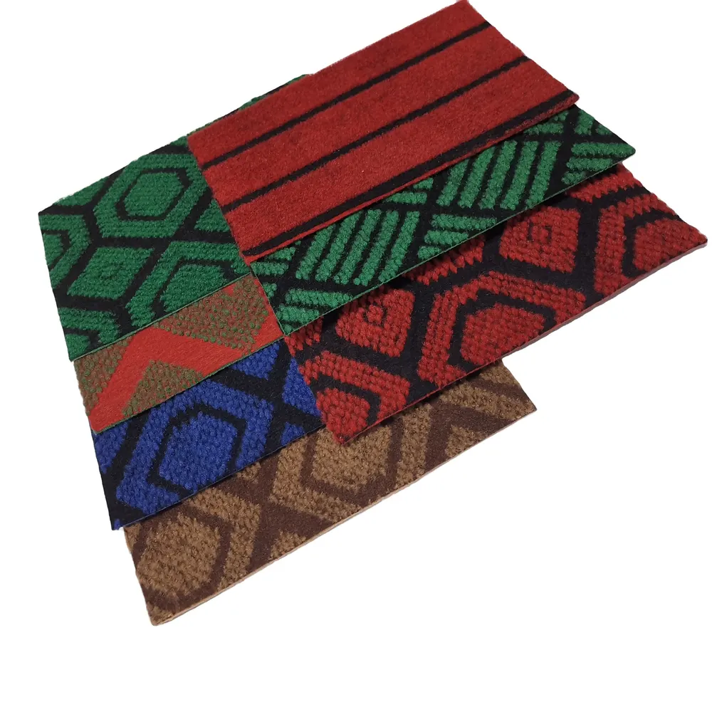 Jacquard Gray/Red Polyester Exhibition And Event Carpet 3-10mm Thick