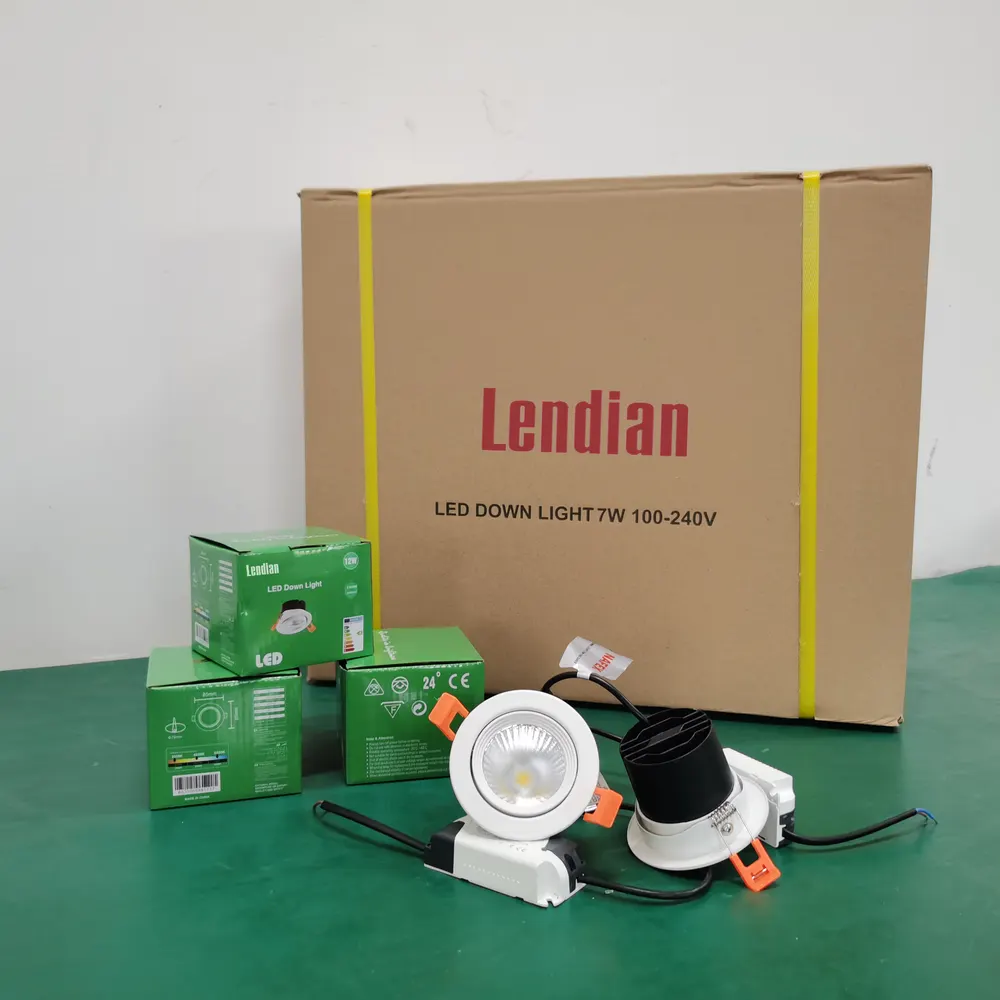 Adjustable Aluminum LED Downlight White 3-50W 24V 75mm 3CCT Selectable
