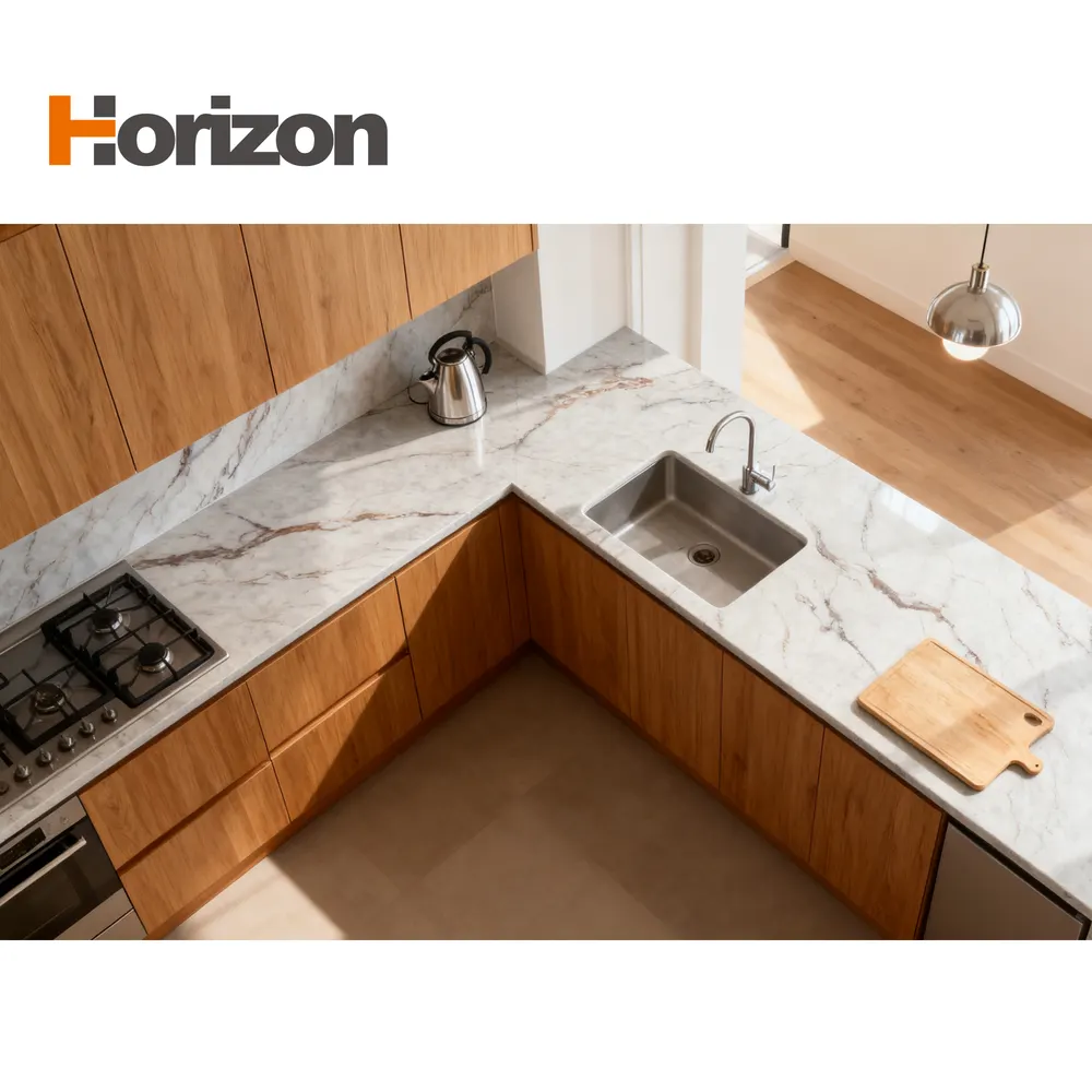 3D-Printed Calacatta White Engineered Quartz Slab