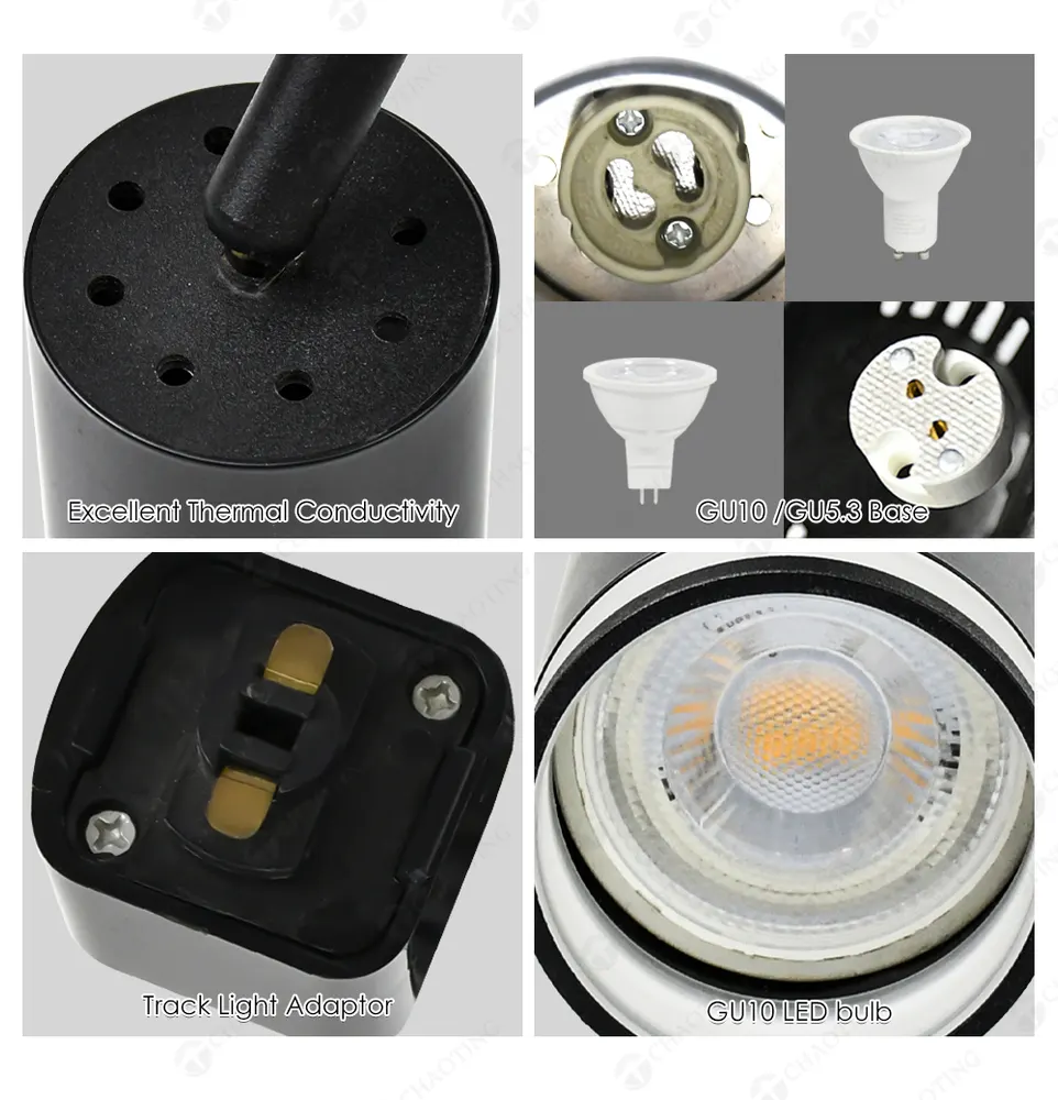 Adjustable Aluminum Track Spotlight Housing GU10/MR16