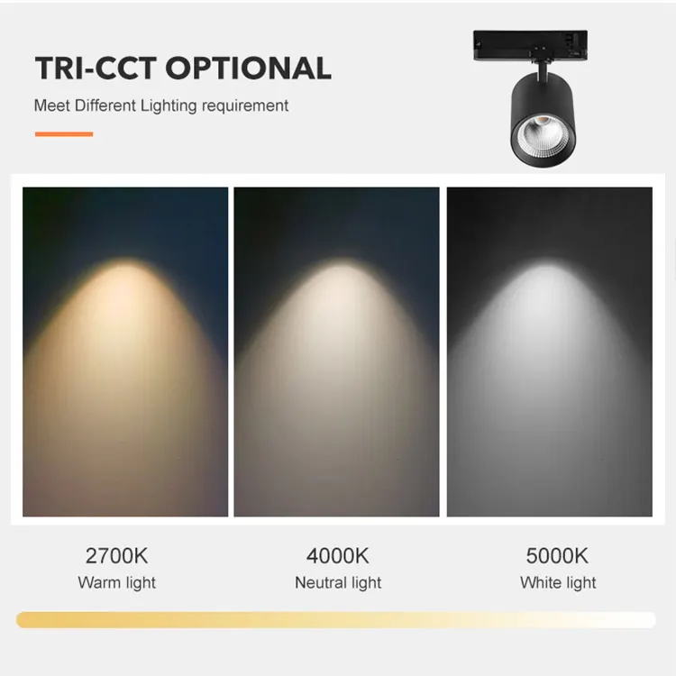 Adjustable Aluminum COB LED Track Spotlight 30-45W