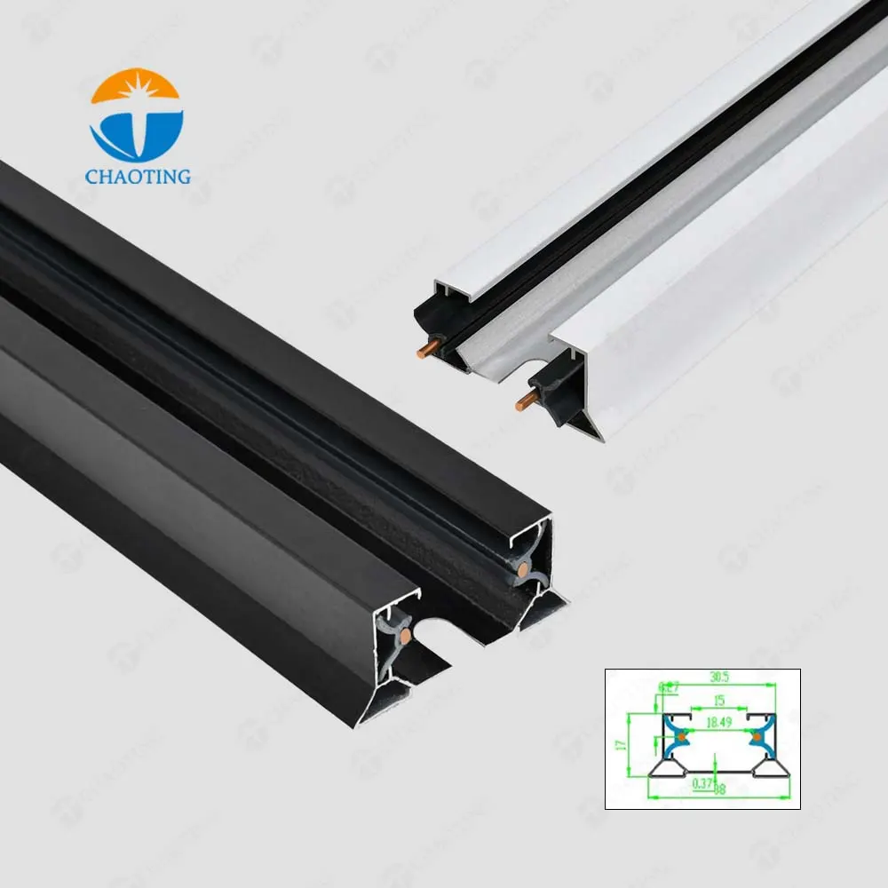 Aluminum 2-Wire Track V-Connector Black/White