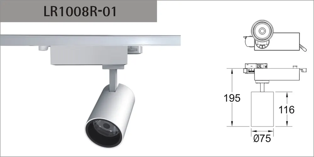 Adjustable Aluminum COB LED Track Spotlight